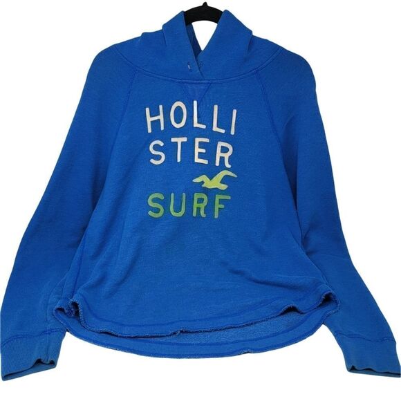 Hollister Other - Hollister Bright Blue with Green and White Hi-Low Sweatshirt size Large